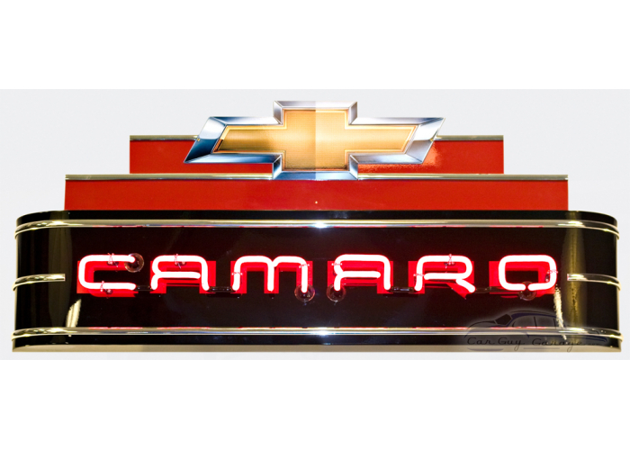 48" wide Neon Black Camaro Sign