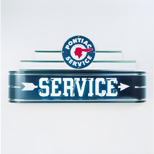 48" wide Pontiac Service Neon Sign