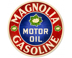 Magnolia Motor Oil Metal Sign - 14" Round