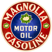 Magnolia Motor Oil Metal Sign - 28" Round