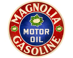 Magnolia Motor Oil Metal Sign - 28" Round