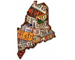 Maine License Plates Metal Sign - 10" x 15"