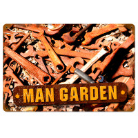 Man Garden Metal Sign - 12" x 18"