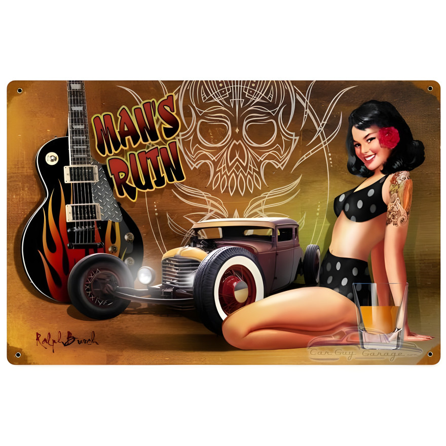 Mans Ruin Metal Sign - 18" x 12"