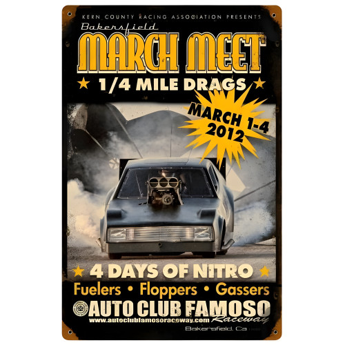 March Meet 2012 Metal Sign - 12" x 18"