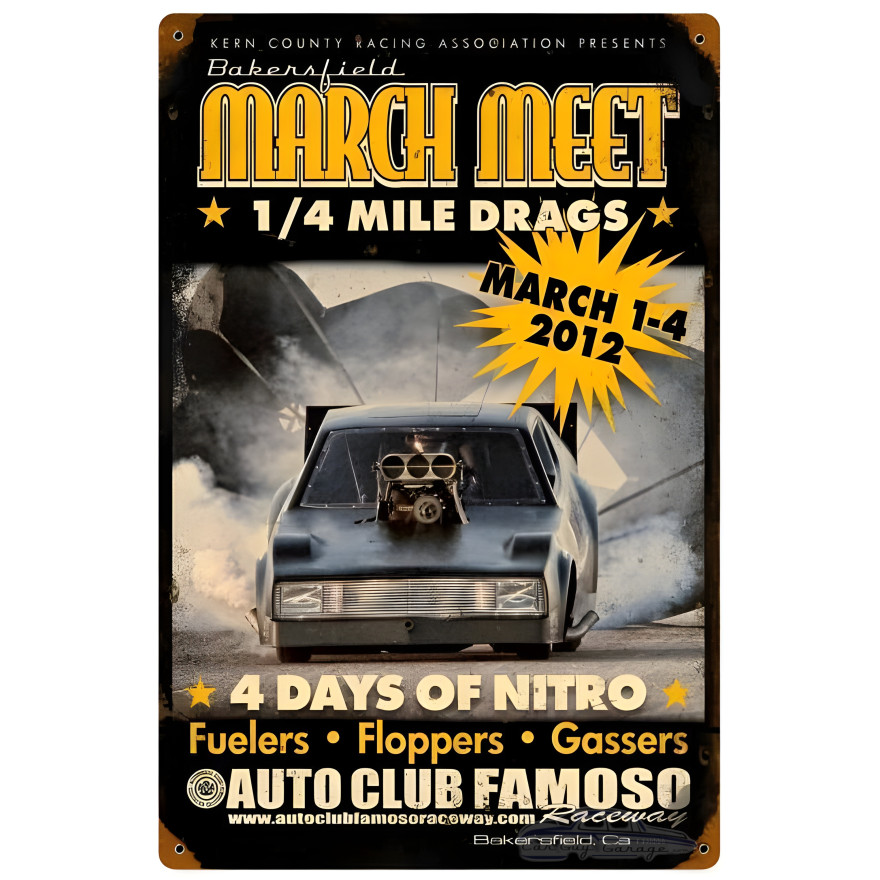 March Meet 2012 Metal Sign - 12" x 18"