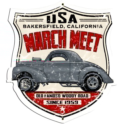 March Meet Willy's Metal Sign - 16" x 15"