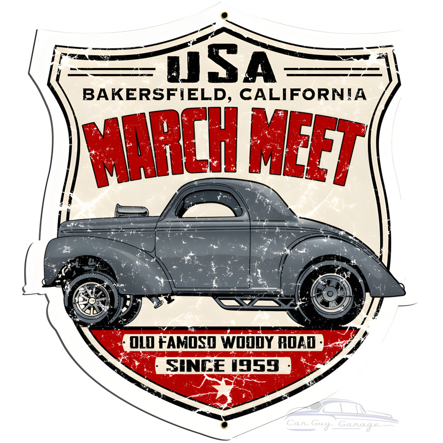 March Meet Willy's Metal Sign - 16" x 15"