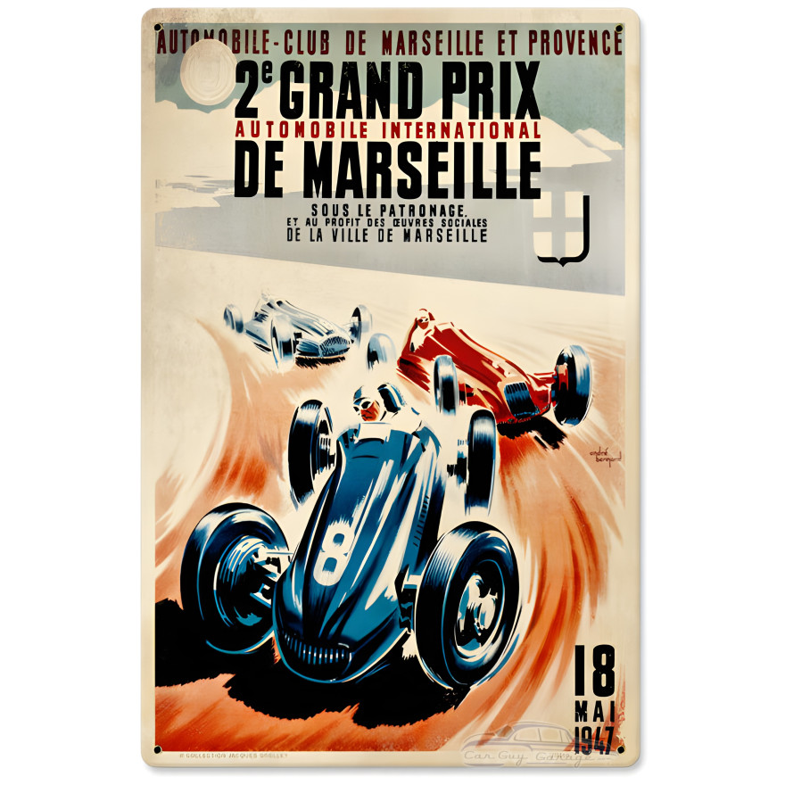 Marseille Metal Sign - 12" x 18"