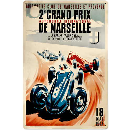 Marseille Grand Prix Metal Sign - 16" x 24"