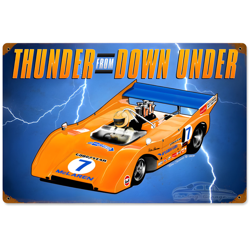 McLaren Thunder Down Under Metal Sign - 18" x 12"