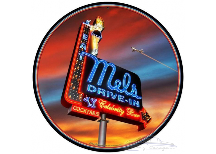 Mels Sunset Metal Sign - 14" x 14"