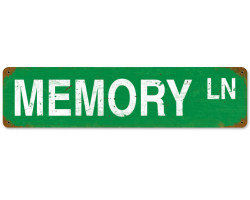 Memory Lane Metal Sign - 20" x 5"