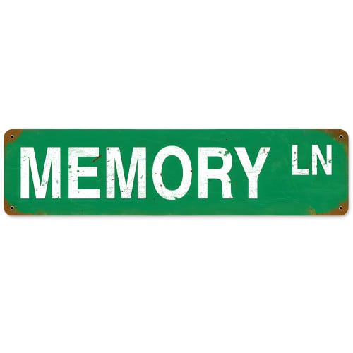 Memory Lane Metal Sign - 20" x 5"