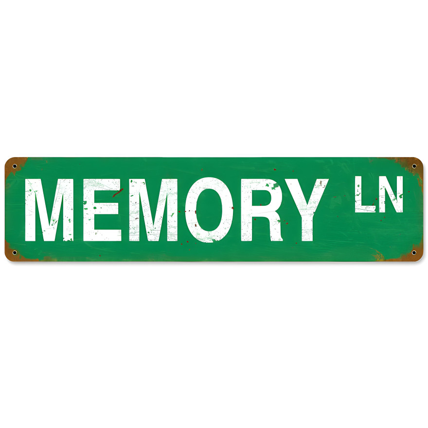 Memory Lane Metal Sign - 20" x 5"