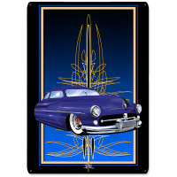 Merc 2 Blue Metal Sign - 12" x 18"