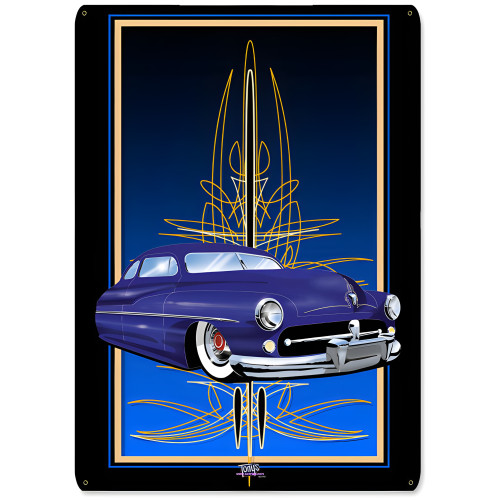 Merc 2 Blue Metal Sign - 12" x 18"