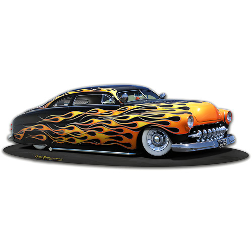 1949 Merc Kustom Cutout Metal Sign - 18" x 6"
