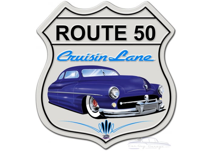 Mercury Cruisin' Route 50 Metal Sign