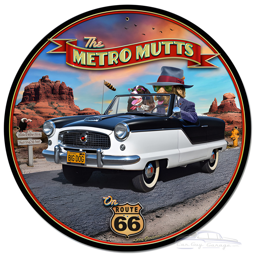 Metro Mutts Metal Sign - 28" Round