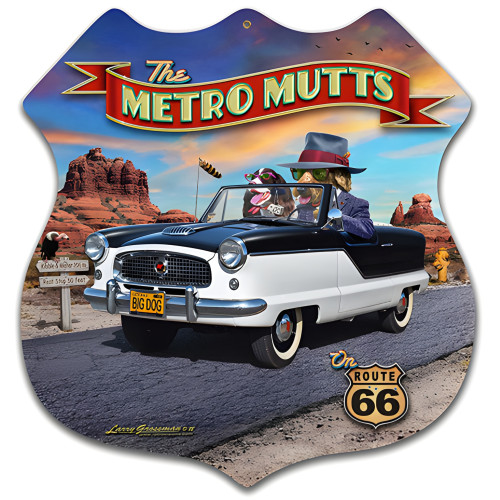 Metro Mutts Metal Sign - 20" x 21"