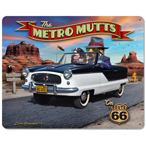 Metro Mutts Metal Sign - 12" x 15"