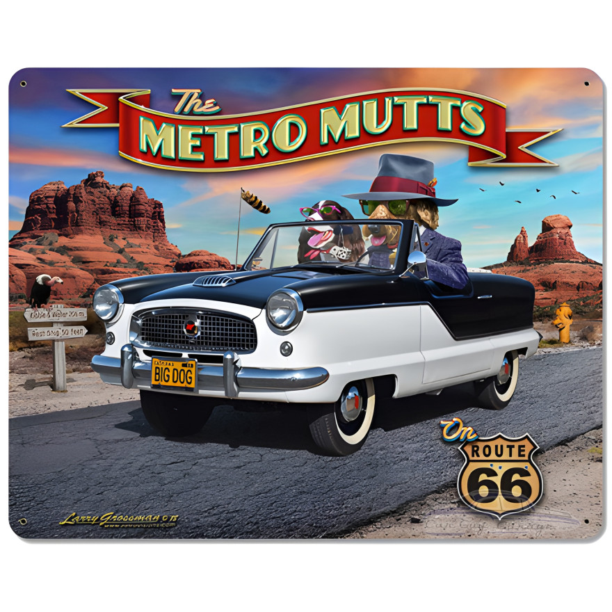 Metro Mutts Metal Sign - 12" x 15"