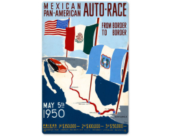 Mexican Auto Race Metal Sign