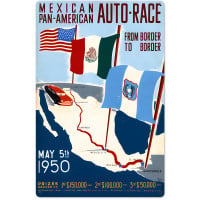 Mexican Auto Race Metal Sign - 16" x 24"