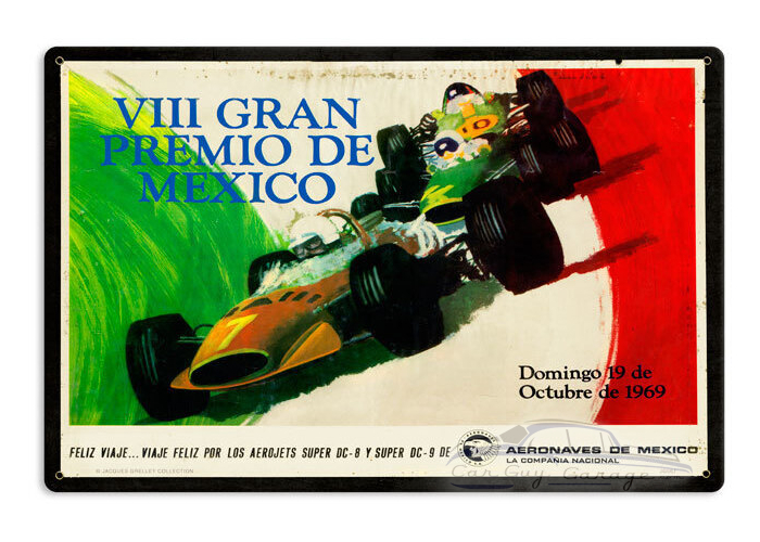 Mexico Grand Prix Metal Sign - 18" x 12"