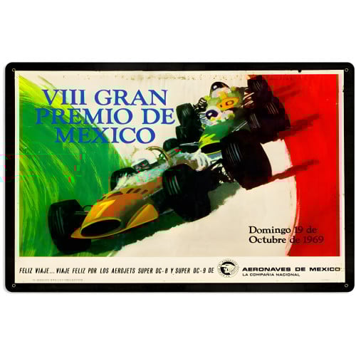 Mexico Grand Prix Metal Sign - 24" x 16"