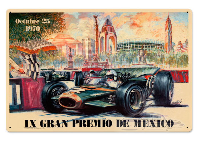 Mexico 1970 Grand Prix Metal Sign