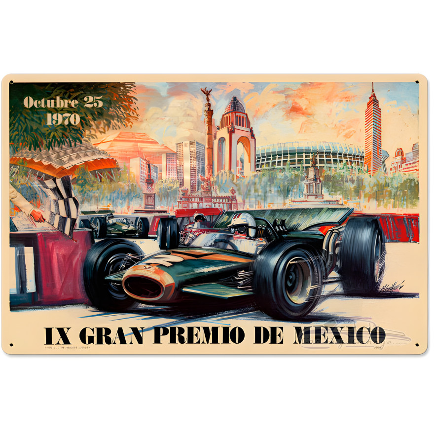 Mexico 1970 Grand Prix Metal Sign - 24" x 16"