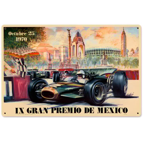 Mexico 1970 Grand Prix Metal Sign - 18" x 12"
