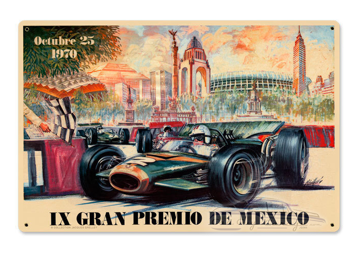 Mexico 1970 Grand Prix Metal Sign