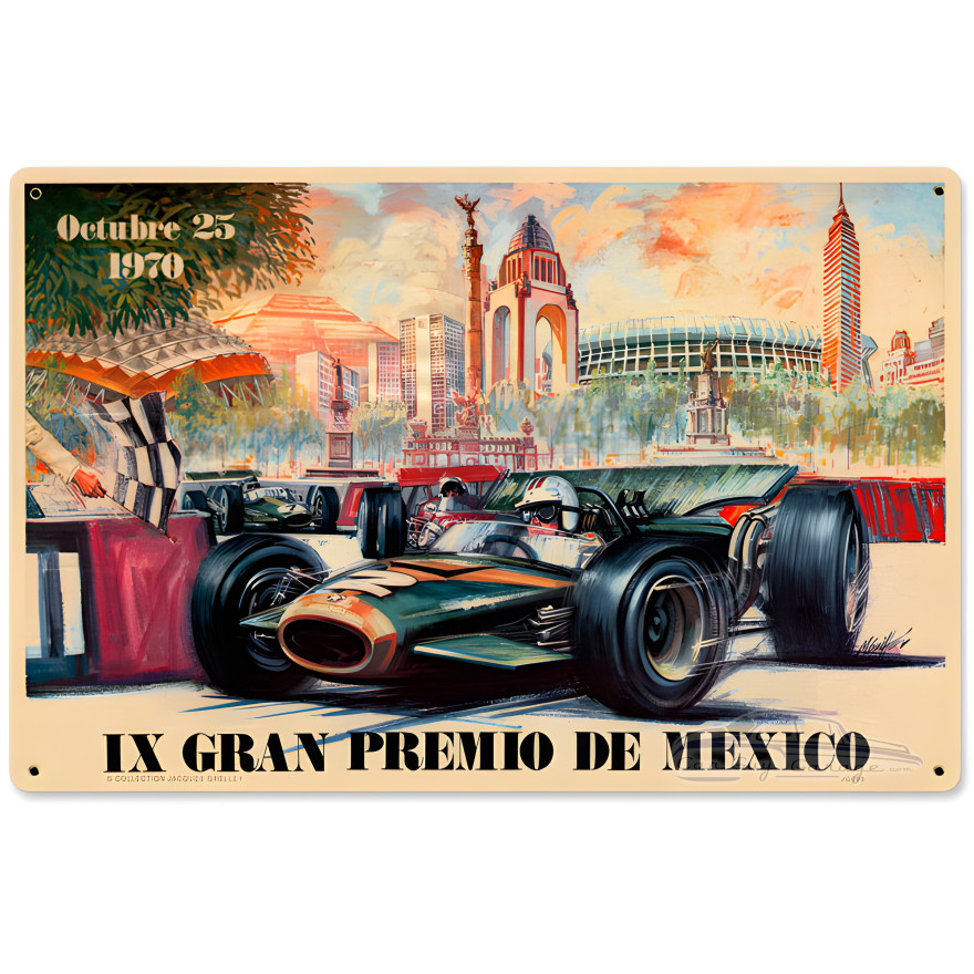 Mexico 1970 Grand Prix Metal Sign - 18" x 12"