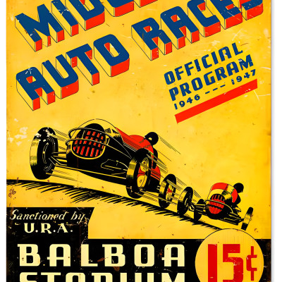 Auto Races Sign Vintage Midget Auto Races Metal Sign - 12