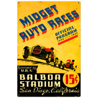 Midget Auto Races Metal Sign - 24" x 36"