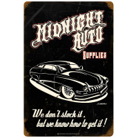 Midnight Auto Metal Sign - 12" x 18"