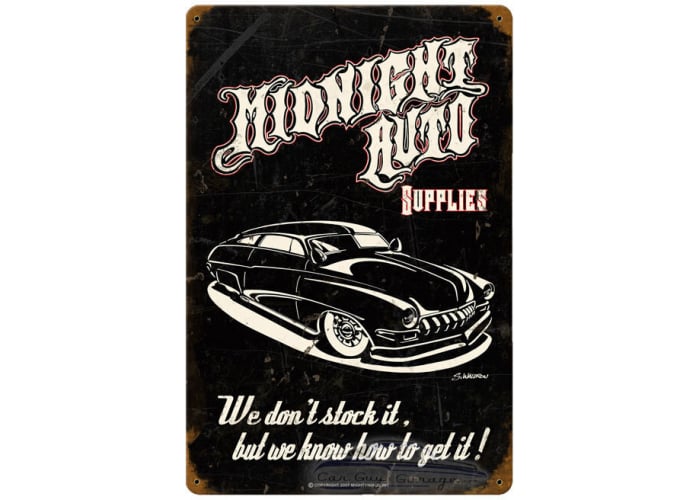 Midnight Auto Metal Sign