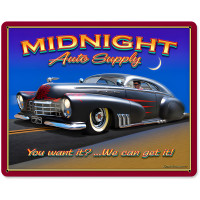 Midnight Auto Supply Metal Sign - 15" x 12"