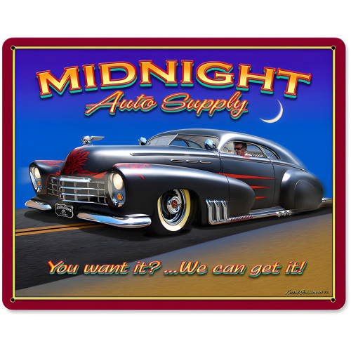 Midnight Auto Supply Metal Sign - 15" x 12"
