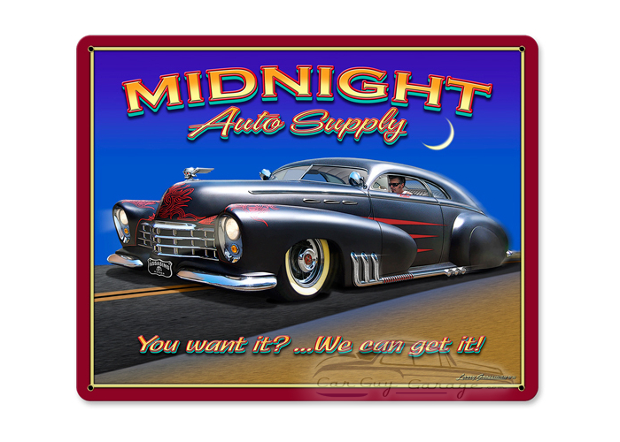 Midnight Auto Supply Metal Sign - 15" x 12"