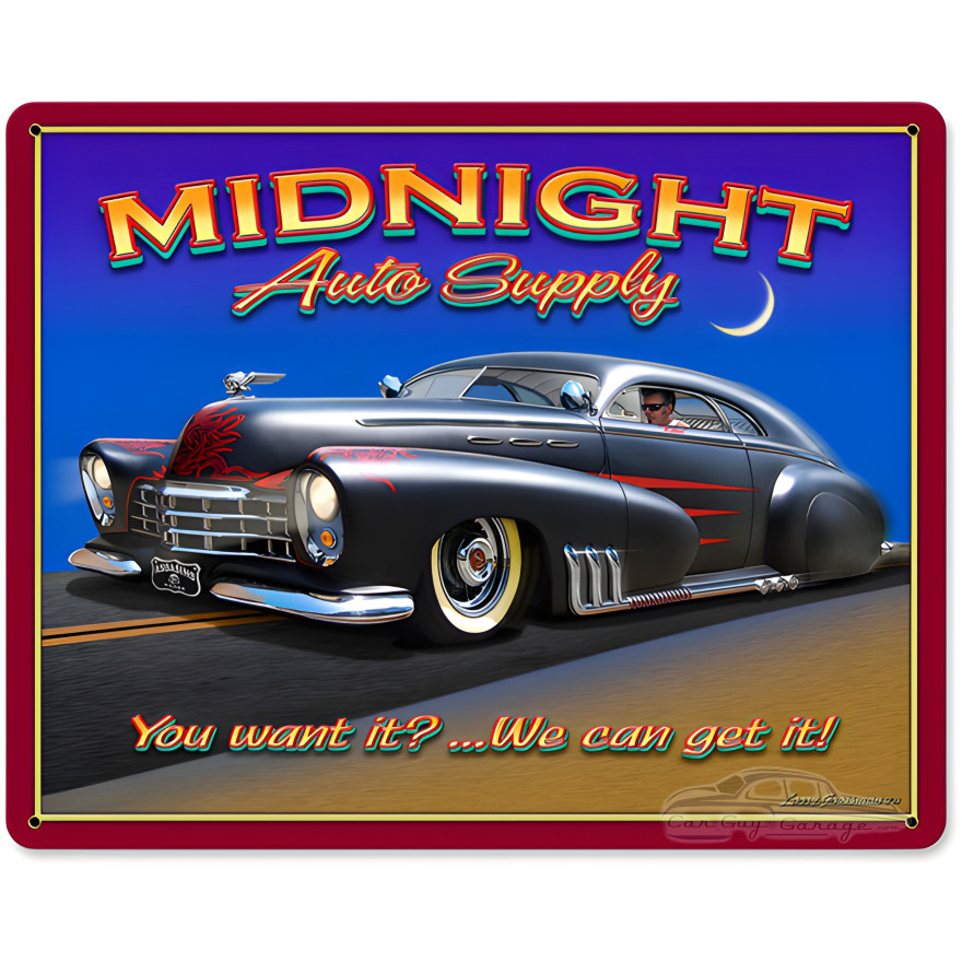 Midnight Auto Supply Metal Sign - 15" x 12"