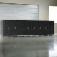 Black Modular 8-Piece Tall Garage Storage Closet Kit 35.5x21x80
