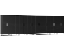 Midnight Black Wood 8-Piece Tall Cabinet Kit