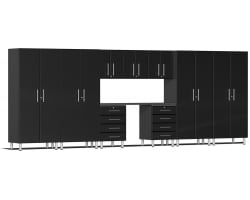 Black Modular 10 Piece Kit with Recessed Worktop