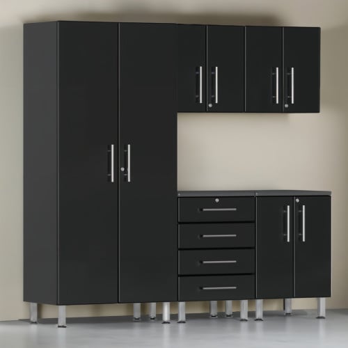 Black Modular 5 Piece Kit of Garage Cabinets