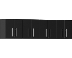 Midnight Black Wood 4-Piece Wall Cabinet Kit