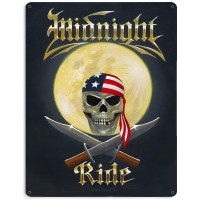 Midnite Ride Metal Sign - 15" x 12"